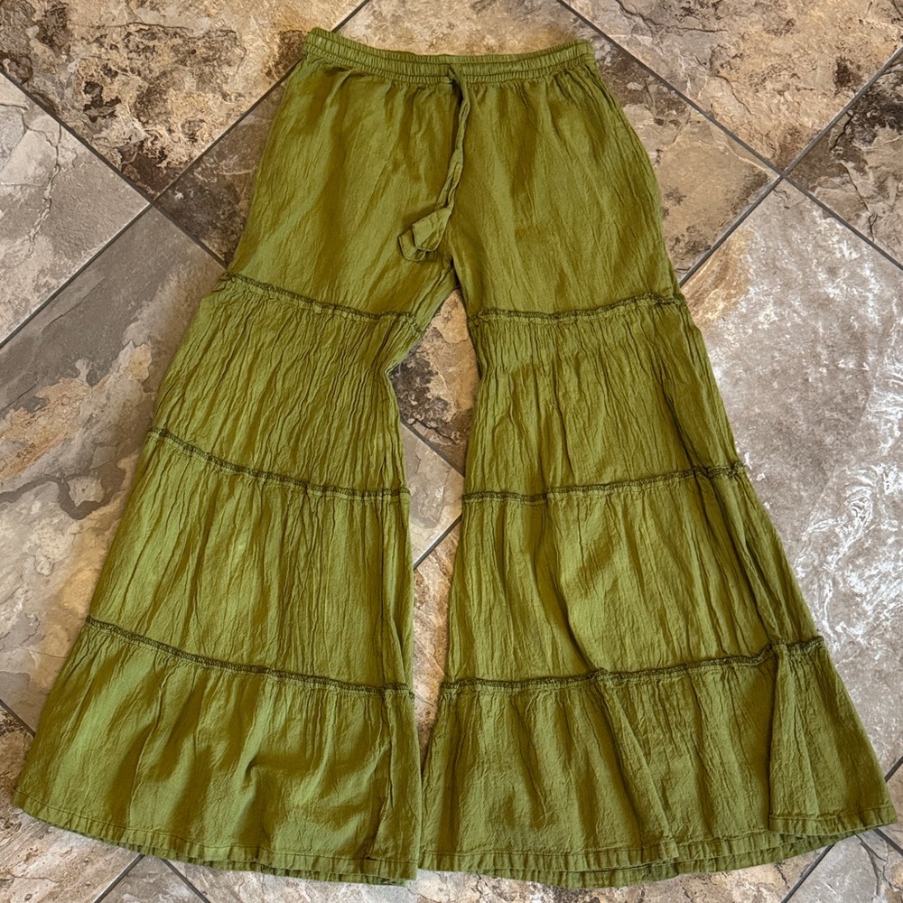 Olive Green Wide Leg Pants